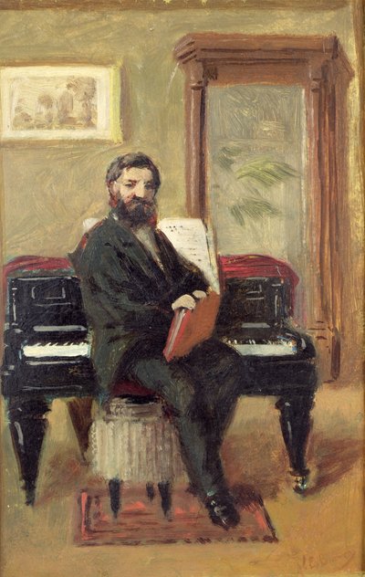 Claude Achille Debussy at His Piano by Jacques Emile Blanche